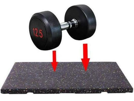 Black Gym Flooring Tiles 25mm Rubber Gym Flooring Sound Insulation