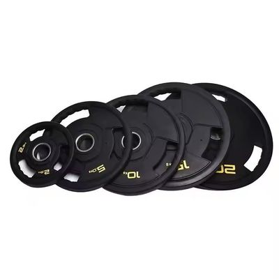 Guter Preis Eisenbeschichtete Gummi-Gym-Gewichtsplatten 5 LB 10 LB 25 LB 35 LB 45 LB Tri-Grip-Gewichtsplatten Online