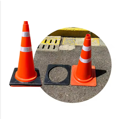 Καλή τιμή 28 Inches PE Plastic Traffic Cone Rubber Weighting Block Safety Warning Cone σε απευθείας σύνδεση