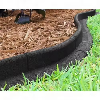 Καλή τιμή Scallop Landscape Edging No Dig Recycled Rubber Garden Border for Grass Lawns Pathways Black Metal Raised Borders σε απευθείας σύνδεση