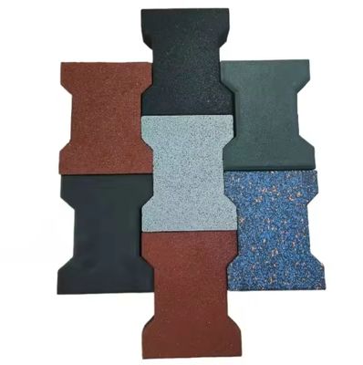 Good price Recycled Rubber H-shaped Rubber Floor Tile For Outdoor EPDM  Rubber Granule Floor Tile online