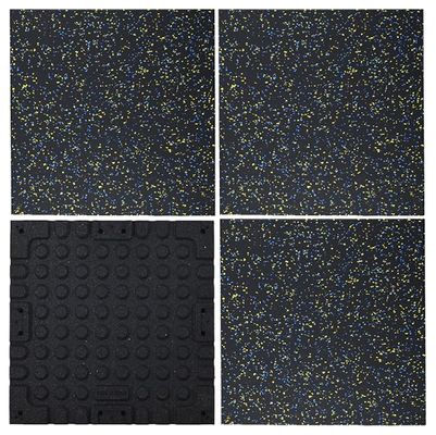 High-Density EPDM Rubber Gym Flooring Tiles with 60-70 ShoreA Hardness and 1.0g/cm³ Density in 500*500mm Size