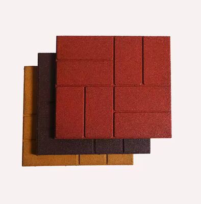 Harga yang bagus Pabrik Langsung Non-Slip Permeable Karet lantai ubin kepadatan tinggi Karet Daur Ulang Batu bata Karet Outdoor Karet lantai Pavers on line